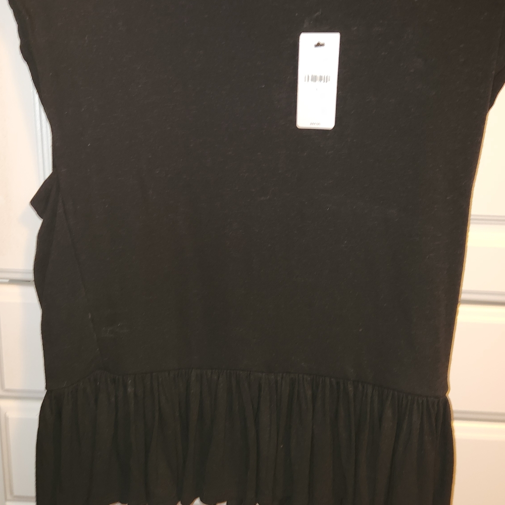 Black Express Black Ruffle Hem Blouse